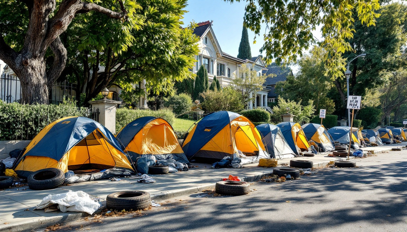 Legend Sets Up Fake Homeless Camp Outside Socialist's $2 Million Home — She's Not Laughing